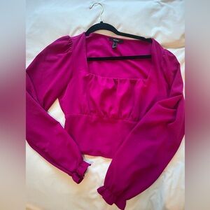 Fuchsia long sleeve top